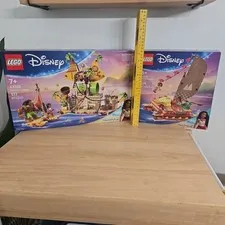 LEGO Disney Moana 2 Kakamora Barge 43258 & Moana's Adventure Canoe Set Sealed
