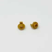 5264 LEGO Parts Plate Round 1x1 w/ Clip on Bottom PEARL GOLD (2)