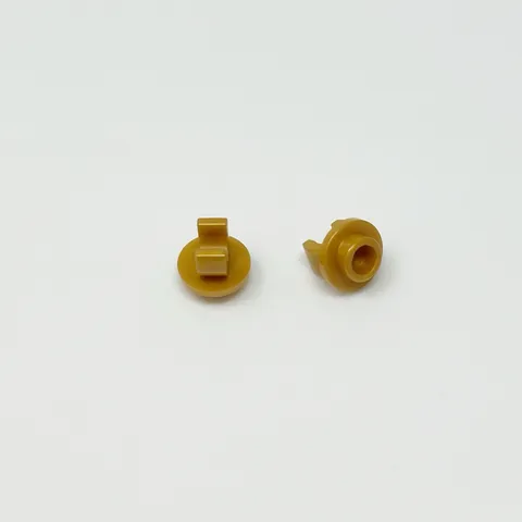 5264 LEGO Parts Plate Round 1x1 w/ Clip on Bottom PEARL GOLD (2)
