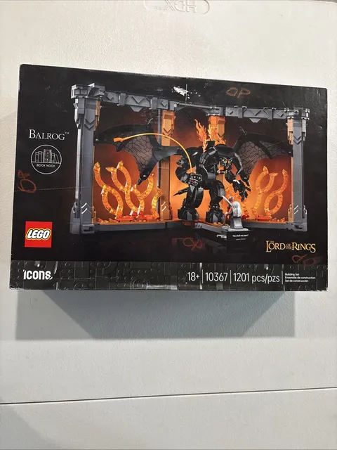 LEGO Icons Lord of the Rings Balrog Book Nook 10367 1201 Pieces Age 18+ Box