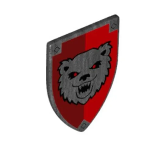 LEGO® Part 18836pb02 - Triangular Shield (Long) with Bear on Red NEW