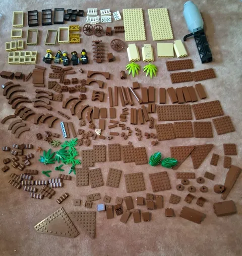 Lego Lot Of Western Cowboy Type Bricks.  Plates And Minifigure Parts