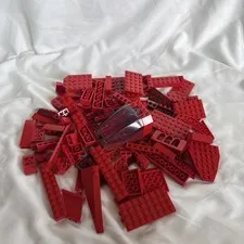 Bulk Red / Dark Red LEGO Assorted 0.5 Pound Lot, Bricks, Plates, Tiles 8 Ounces