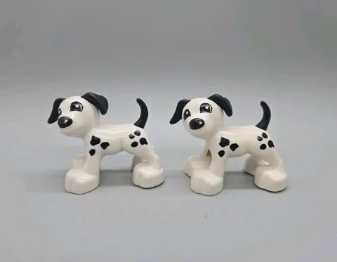 Lego Duplo Animal Dog Dalmatian White Black Lot Of 2 Figures Vintage