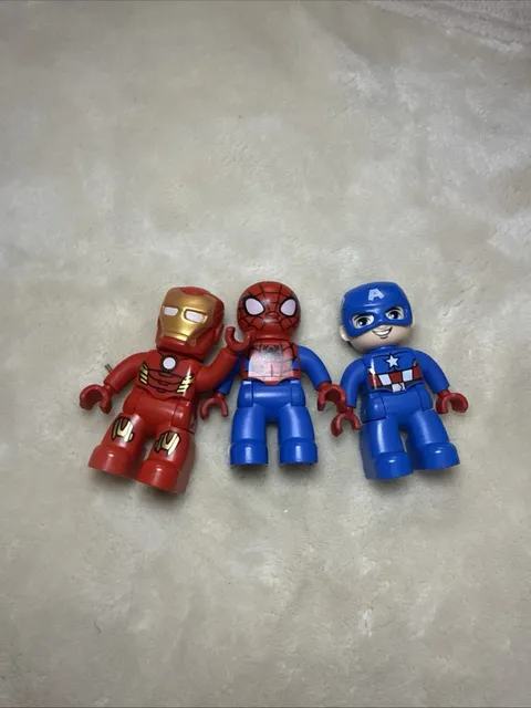 Lego Duplo Spiderman Iron Man captain america Figure Superhero 2.5" Lot 3
