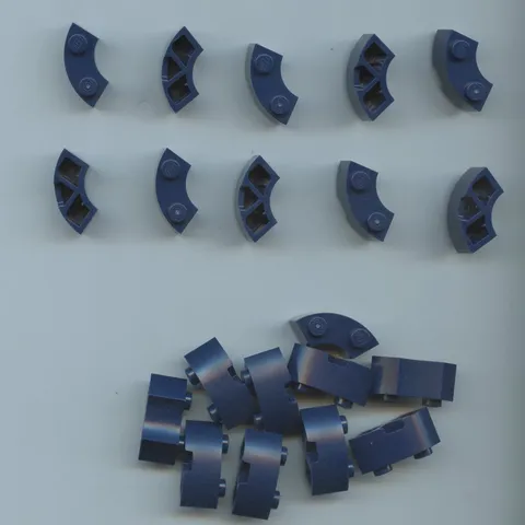LEGO x 20 Dark Blue Brick, Round Corner 2 x 2 Macaroni with Stud Notch and Reinf