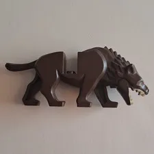 LEGO Wolf Animal Figure Dark Gray/Black Plastic 1 Piece NO SADDLE, LOOSE HEAD