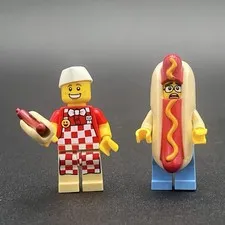LEGO Collectible Minifigures 71018 - Hot Dog Costume Man and Sausage Vendor