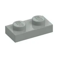LEGO Part 3023 - Light Gray Plate 1 x 2