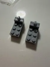 Lego Lot 18455 Light Bluish Gray 2x4x1 2/3 Brick With Top Locking Finger (QTY 2)