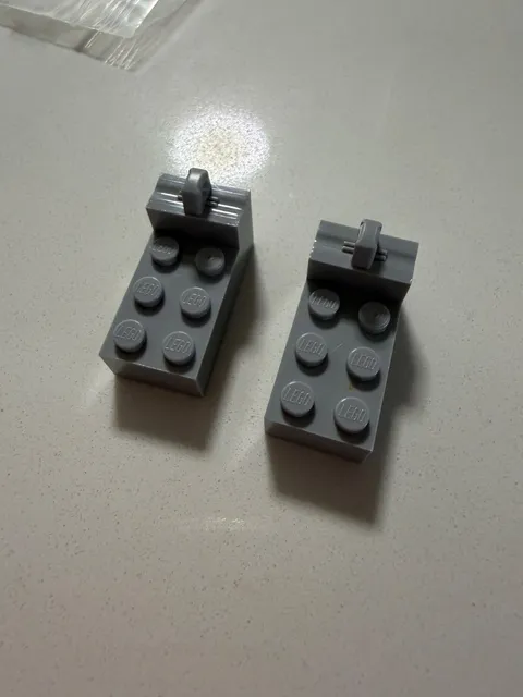 Lego Lot 18455 Light Bluish Gray 2x4x1 2/3 Brick With Top Locking Finger (QTY 2)