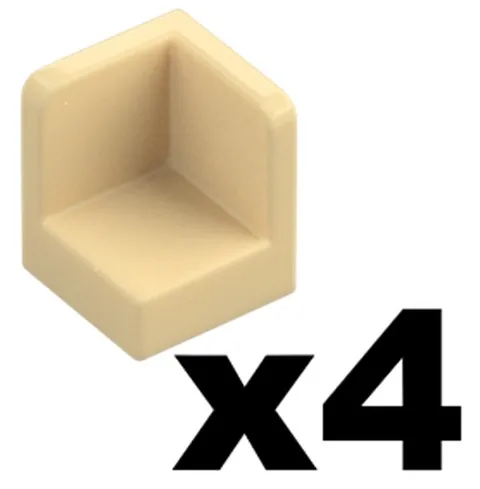 Lego Part 6231 Tan PANEL 1 x 1 x 1 Corner Qty 4 TN4