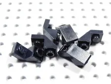 LEGO Lot of 6 Black 2x1 Inverted Slopes w/ Cutout BH