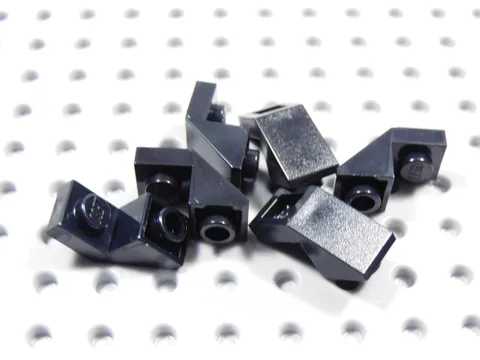 LEGO Lot of 6 Black 2x1 Inverted Slopes w/ Cutout BH