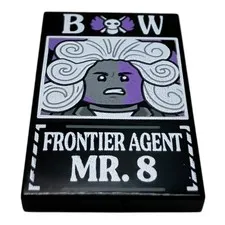 LEGO ® one piece profile Mr. 8 Poster Printed Tile 2x3 Frontier Agent NEW