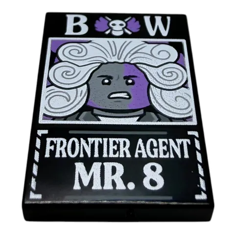 LEGO ® one piece profile Mr. 8 Poster Printed Tile 2x3 Frontier Agent NEW