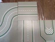 LEGO Lot 5 32x32 Thin Baseplates Light Gray Streets