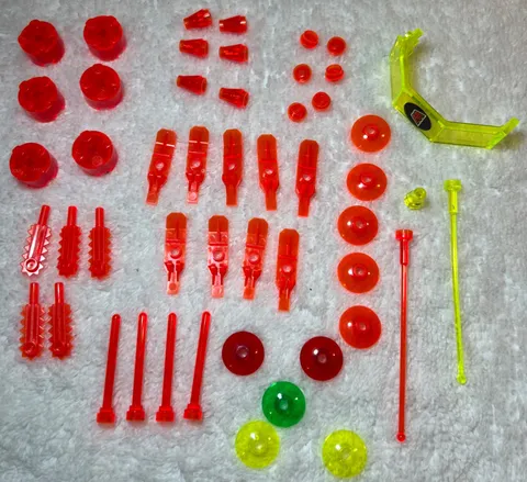 Lego Lot 50 small pieces assorted Neon Orange  and other neon pieces