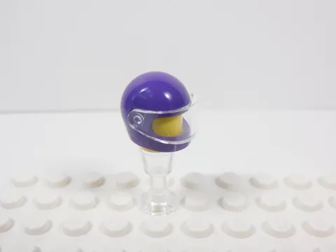 LEGO Dark Purple Helmet w/ Trans Clear Visor Headgear Minifig S3