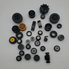 LEGO Bulk Lot of WHEELS TIRES Rims Axles Car Truck Vehicle Parts Technic City