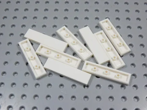 LEGO Lot of 9 White 1x4 Smooth Tiles Plates BP