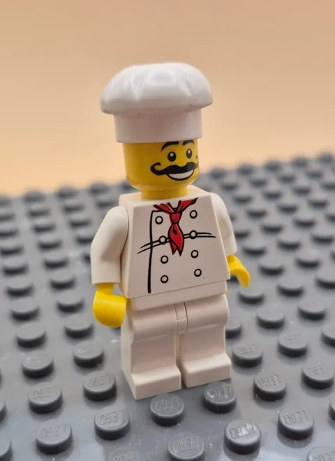 Lego Minifigure Town City Man Chef Chef Hat Mustache Long 7324 Chef009