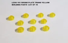 LEGO Minifigure Lot of 10 Trans Yellow 1x1 Round Plate