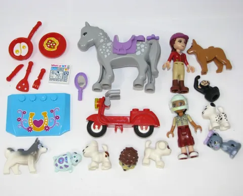 Lego Friends Horse Lot 2 Minifigure Animals & Girls Saddle Scooter