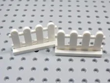 LEGO Lot of 2 White 1x4x1 Fence Picket Accessory Minifig BV