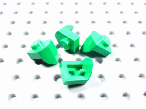 LEGO Lot of 4 Bright Green 1x1 Modified Plates w/ Tooth Claw BM
