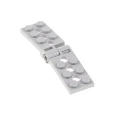 1x LEGO Hinge Plate 2x4 Light Gray Pin Gray 3 Holes 4646513 98286