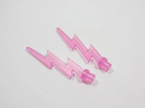 LEGO Lot of 2 Trans Pink Lightning Bolts Weapon Minifig Q7