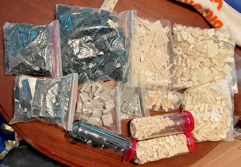LEGO Black, Grey, & White Building Pieces 8lb. LOT ~ Vintage