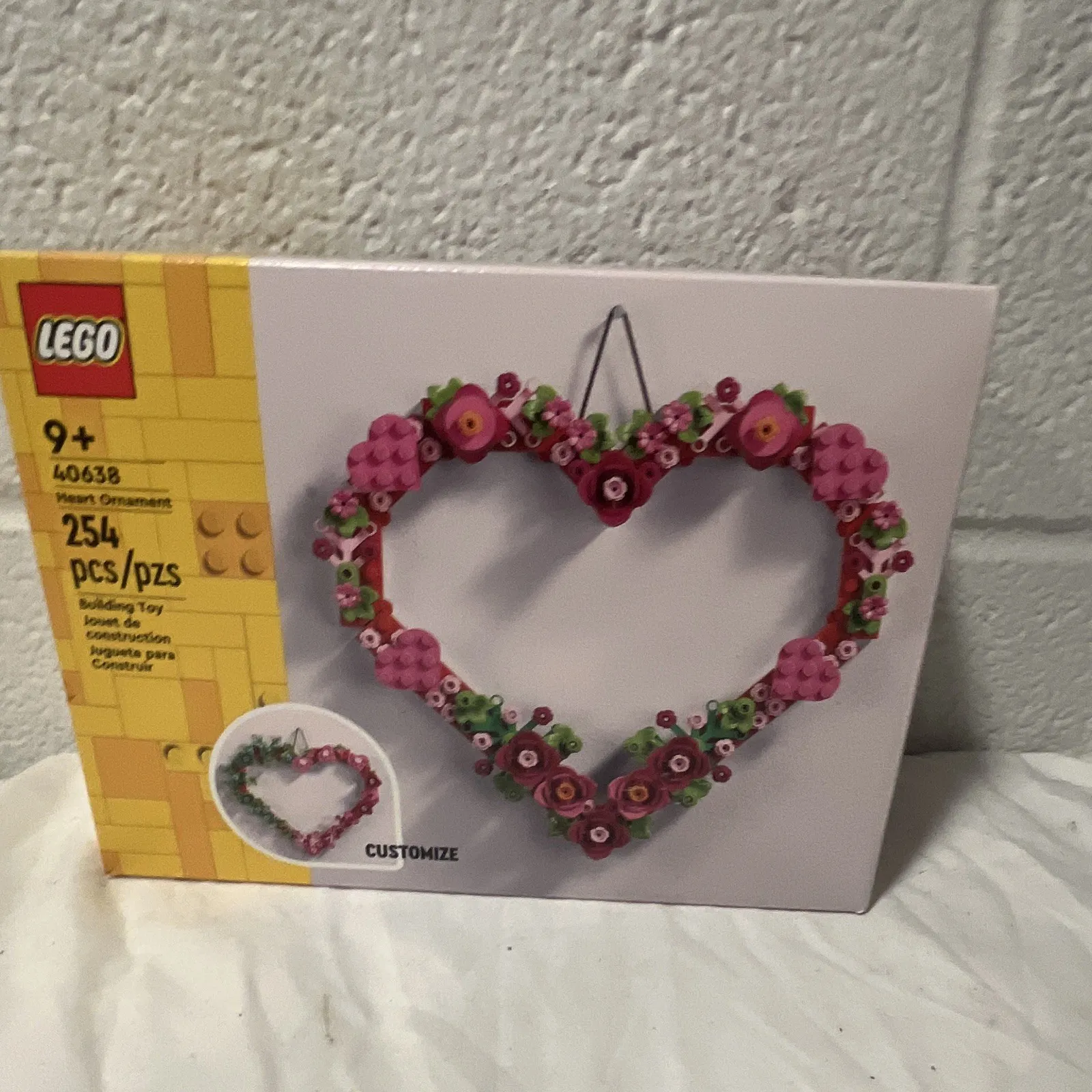 LEGO 40638 Heart Ornament 254pc Customizable Seasonal Set, Ages 9+