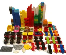 Lego Duplo Lot Of 222 Total Pieces Blocks Trains Cars Figures
