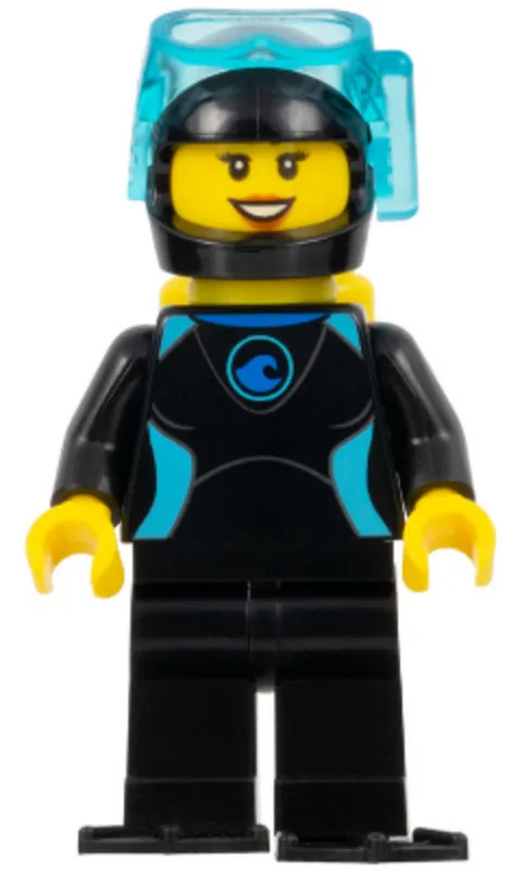 LEGO: Diver Female Black Flippers Wetsuit (cty0959)