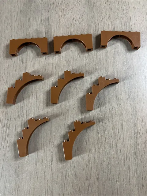 Lego Old Brown Arch Half Arch Bulk Lot 9pc Harry Potter Forest Parts Vintage