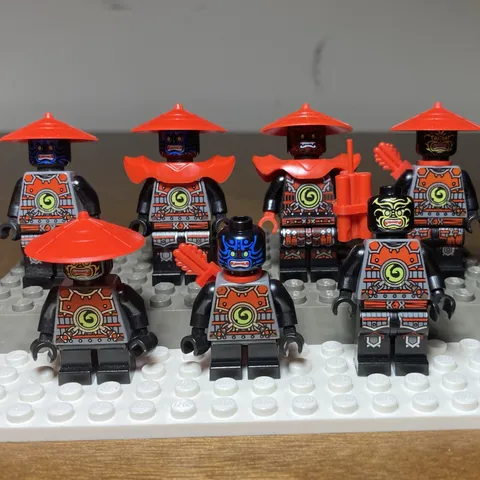 LEGO NINJAGO Minifigure Lot- 7 Stone Army Figures w/Armor/Accesories
