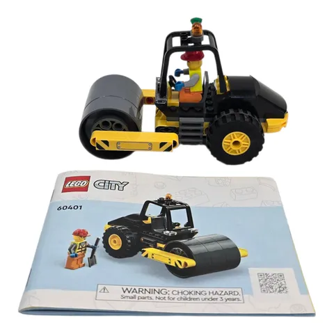 LEGO City #60401 Construction Steamroller 100% Complete w/ Instruction & Fig
