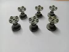 LEGO LOT OF 6 LIGHT GRAY 2X2X2 SUPPORT STANDS BLIND HOLE #3940A CLASSIC SPACE