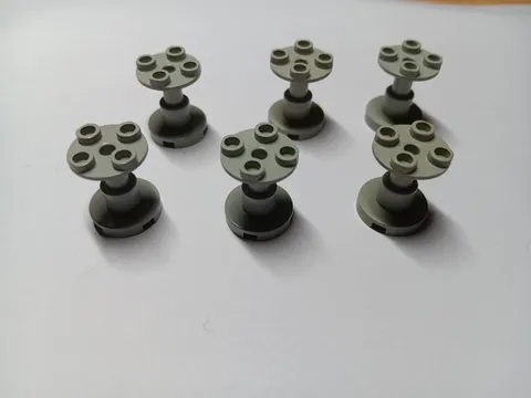 LEGO LOT OF 6 LIGHT GRAY 2X2X2 SUPPORT STANDS BLIND HOLE #3940A CLASSIC SPACE