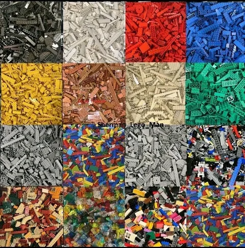 LEGO Sorted By Color 150 Pieces Bricks Plates Slopes Wedges Tiles Technic