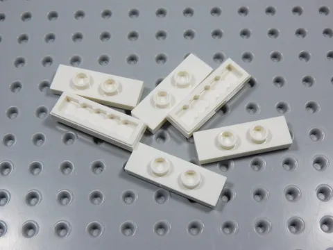 LEGO Lot of 6 White 1x3 Smooth Plates w/ 2 Studs BT