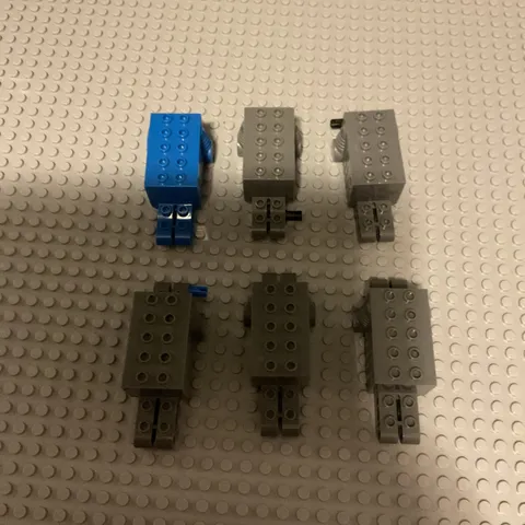 LEGO 6pcs TECHNIC Pullback Motors Friction Engine Gray Bulk Lot Pull Back