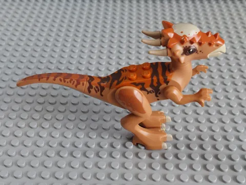 Lego Jurassic Park 75927 Stygimoloch Dark Orange Top & Dark Brown Stripes Used
