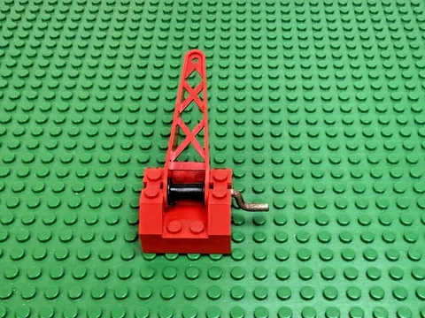 LEGO String Reel Winch 4x4x2 Sloped Top Metal Handle Arm Crane 332 371 #bb0072