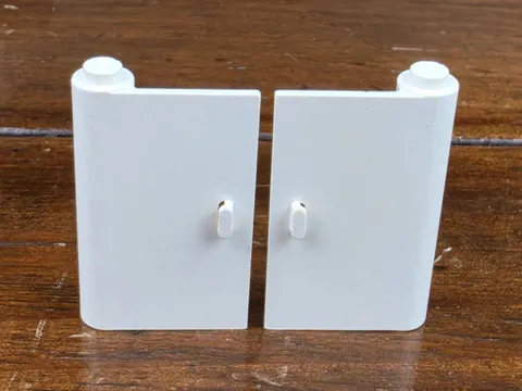 LEGO White Door 1 x 3 x 4 Left & Right (445/446) Solid Stud
