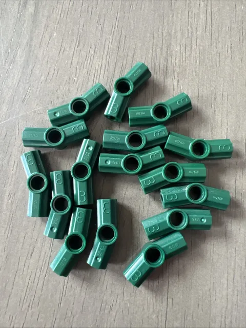 LEGO 32016 Dark Green Technic Axle Pin Connector Angled #3 157.5 degree 16 Piece