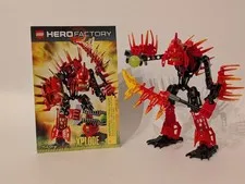 Lego #7147 Hero Factory Xplode, 100% Complete With Weapons & Instructions!!