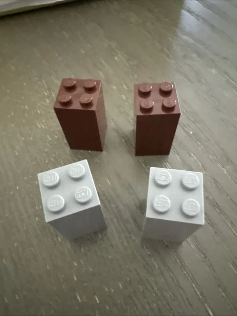 LEGO Brick 2 x 2 x 3 (30145) 4 Pcs Brown Gray Used